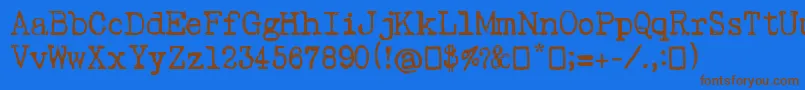 Psacstroj Font – Brown Fonts on Blue Background