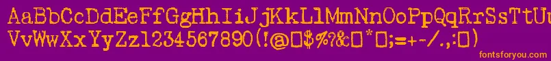 Psacstroj Font – Orange Fonts on Purple Background