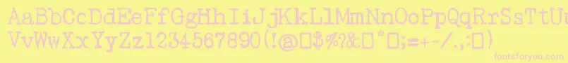 Psacstroj Font – Pink Fonts on Yellow Background