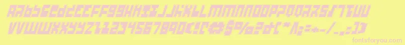 Ufohunterai Font – Pink Fonts on Yellow Background