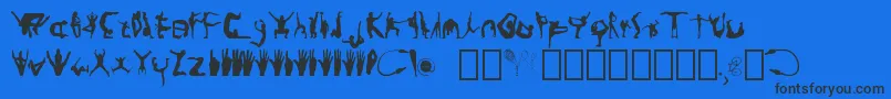 フォントSilhoutte – 黒い文字の青い背景