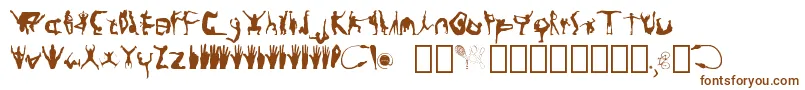 Silhoutte-Schriftart – Braune Schriften auf weißem Hintergrund