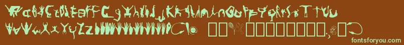 Шрифт Silhoutte – зелёные шрифты на коричневом фоне