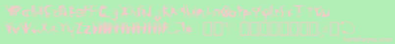 フォントSilhoutte – 緑の背景にピンクのフォント