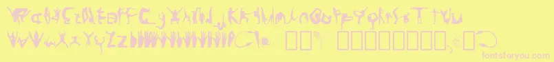 Silhoutte-Schriftart – Rosa Schriften auf gelbem Hintergrund