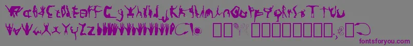 Silhoutte-fontti – violetit fontit harmaalla taustalla