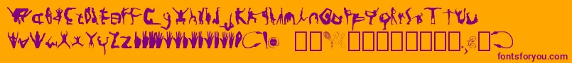Silhoutte-fontti – violetit fontit oranssilla taustalla
