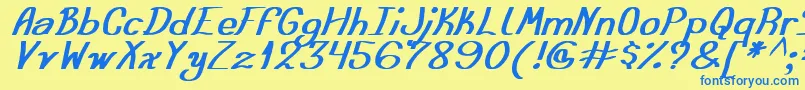 AusteraSimpleTfb Font – Blue Fonts on Yellow Background