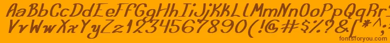 AusteraSimpleTfb Font – Brown Fonts on Orange Background