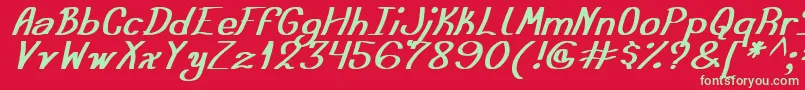 AusteraSimpleTfb Font – Green Fonts on Red Background