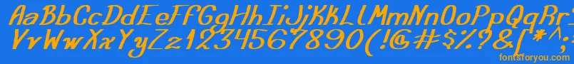 Saiba mais sobre a fonte AusteraSimpleTfb Fonte AusteraSimpleTfb – fontes laranjas em um fundo azul