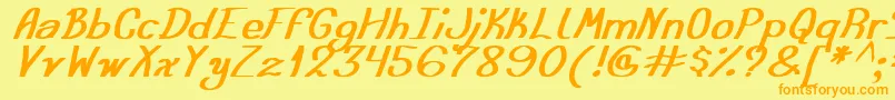 Fonte AusteraSimpleTfb – fontes laranjas em um fundo amarelo