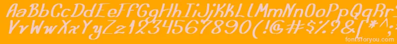 Police AusteraSimpleTfb – polices roses sur fond orange