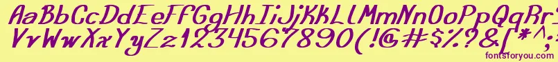 AusteraSimpleTfb Font – Purple Fonts on Yellow Background