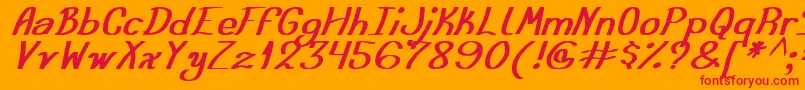 AusteraSimpleTfb Font – Red Fonts on Orange Background