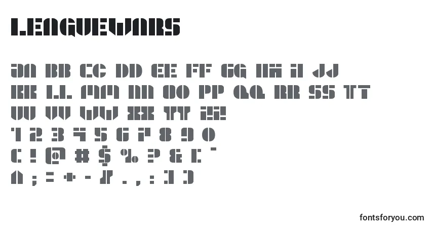 A fonte Leaguewars – alfabeto, números, caracteres especiais