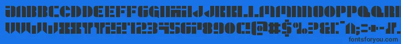 Leaguewars-Schriftart – Schwarze Schriften auf blauem Hintergrund