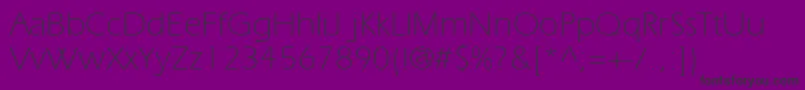 SpeedoLightSsiExtraLight-Schriftart – Schwarze Schriften auf violettem Hintergrund