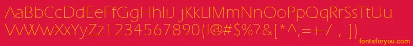 SpeedoLightSsiExtraLight Font – Orange Fonts on Red Background