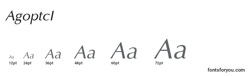 Größen der Schriftart AgoptcI