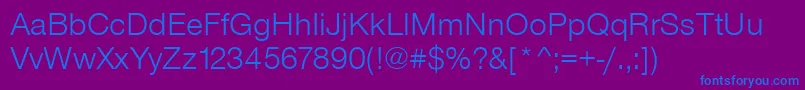 フォントSansLight – 紫色の背景に青い文字