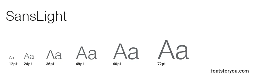 SansLight Font Sizes