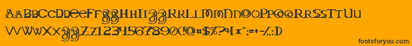 Шрифт DragonmasterNormal – чёрные шрифты на оранжевом фоне