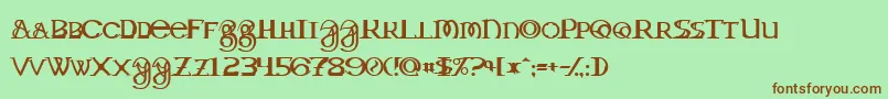 Шрифт DragonmasterNormal – коричневые шрифты на зелёном фоне