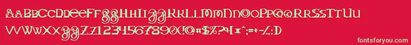 フォントDragonmasterNormal – 赤い背景に緑の文字