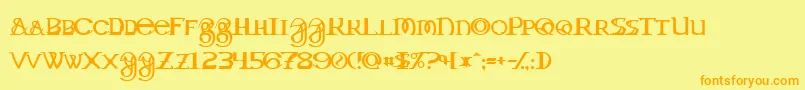 DragonmasterNormal Font – Orange Fonts on Yellow Background
