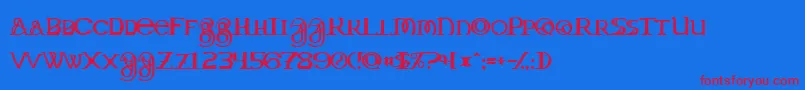 DragonmasterNormal Font – Red Fonts on Blue Background