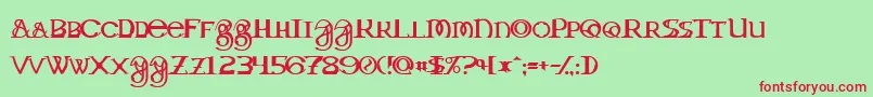 DragonmasterNormal Font – Red Fonts on Green Background