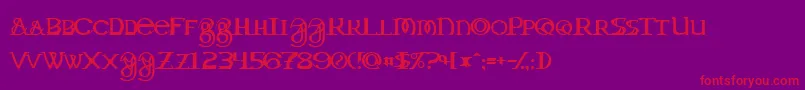 DragonmasterNormal-Schriftart – Rote Schriften auf violettem Hintergrund