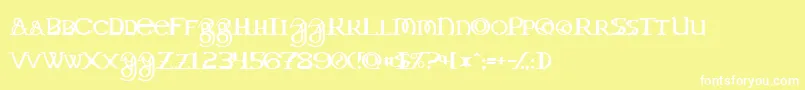 フォントDragonmasterNormal – 黄色い背景に白い文字