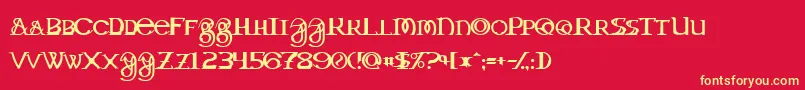 DragonmasterNormal Font – Yellow Fonts on Red Background