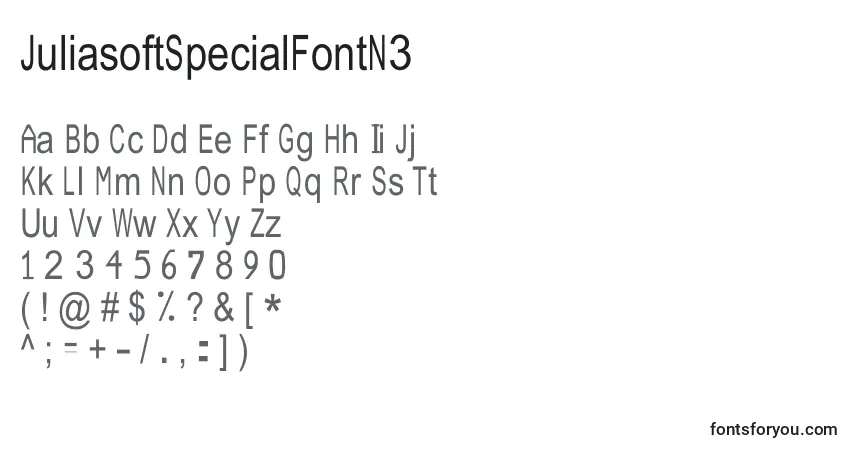 Шрифт JuliasoftSpecialFontN3 – алфавит, цифры, специальные символы