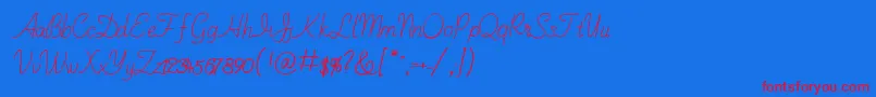 Anilazyday-Schriftart – Rote Schriften auf blauem Hintergrund