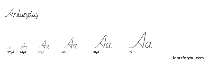 Размеры шрифта Anilazyday