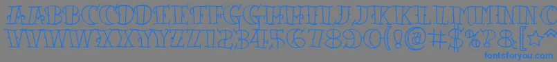 Tattooletteringopen-Schriftart – Blaue Schriften auf grauem Hintergrund