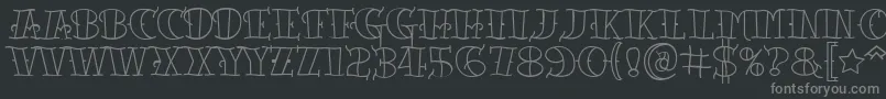 Tattooletteringopen Font – Gray Fonts on Black Background