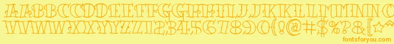 Tattooletteringopen Font – Orange Fonts on Yellow Background