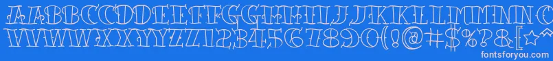 Tattooletteringopen Font – Pink Fonts on Blue Background