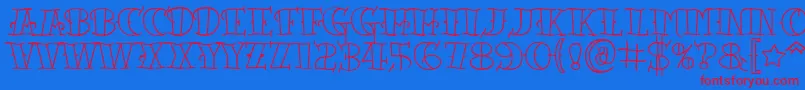 Tattooletteringopen Font – Red Fonts on Blue Background