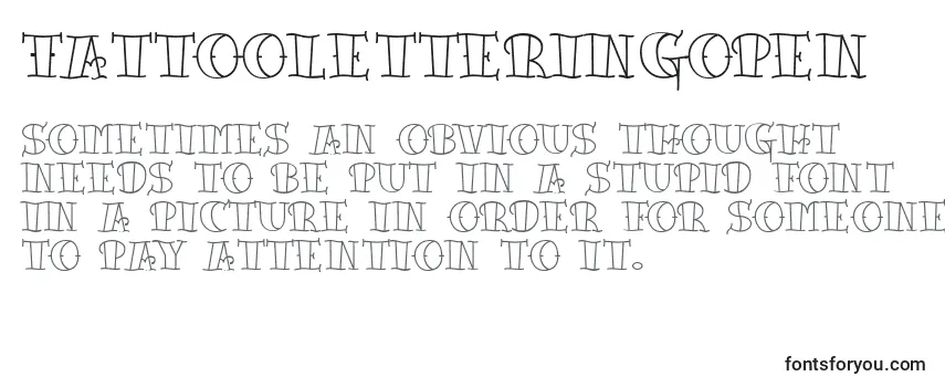 Review of the Tattooletteringopen Font