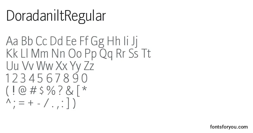 Schriftart DoradaniltRegular – Alphabet, Zahlen, spezielle Symbole