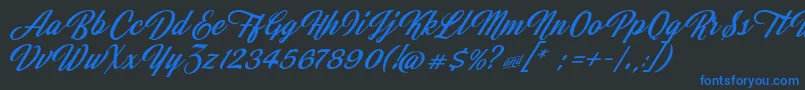 JasmineAndGreentea Font – Blue Fonts on Black Background