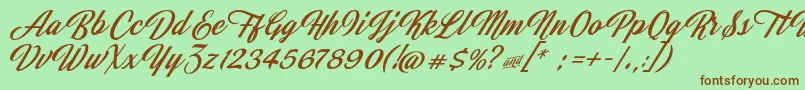 JasmineAndGreentea Font – Brown Fonts on Green Background