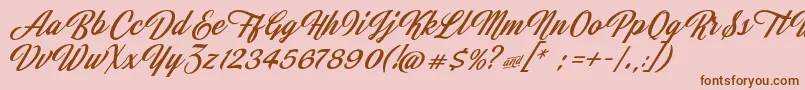 JasmineAndGreentea Font – Brown Fonts on Pink Background