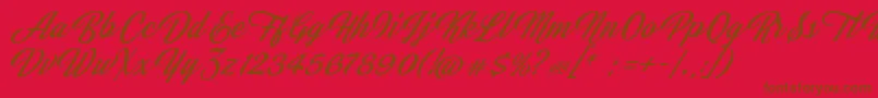 En savoir plus sur la police JasmineAndGreentea Police JasmineAndGreentea – polices brunes sur fond rouge
