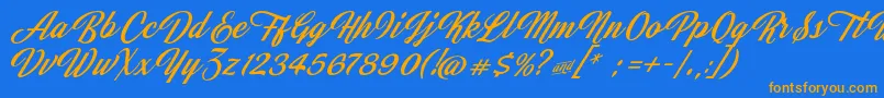 JasmineAndGreentea Font – Orange Fonts on Blue Background